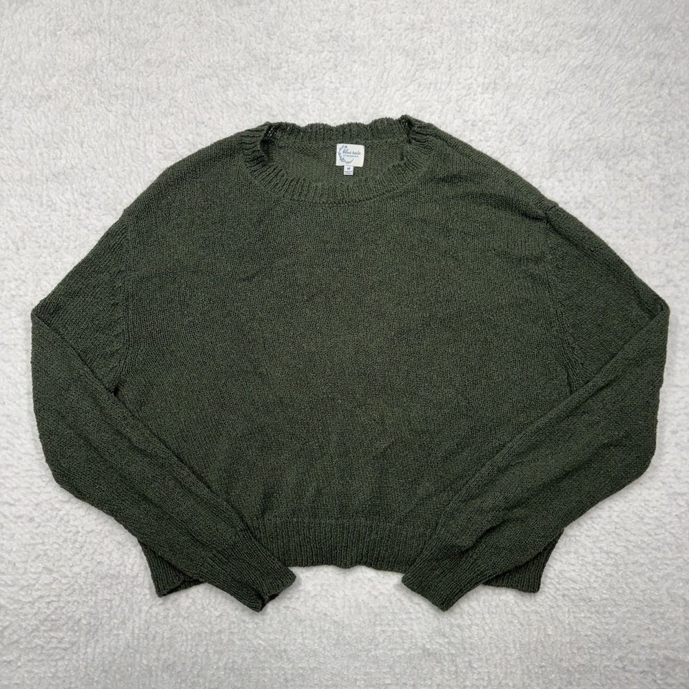 Francesca's Blue Rain Knit Sweater‎ Crew Neck Green Women's Size Medium